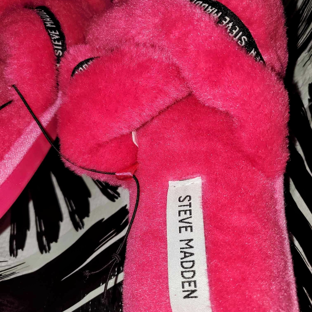 Steve Madden Fuzzy Pink Slippers